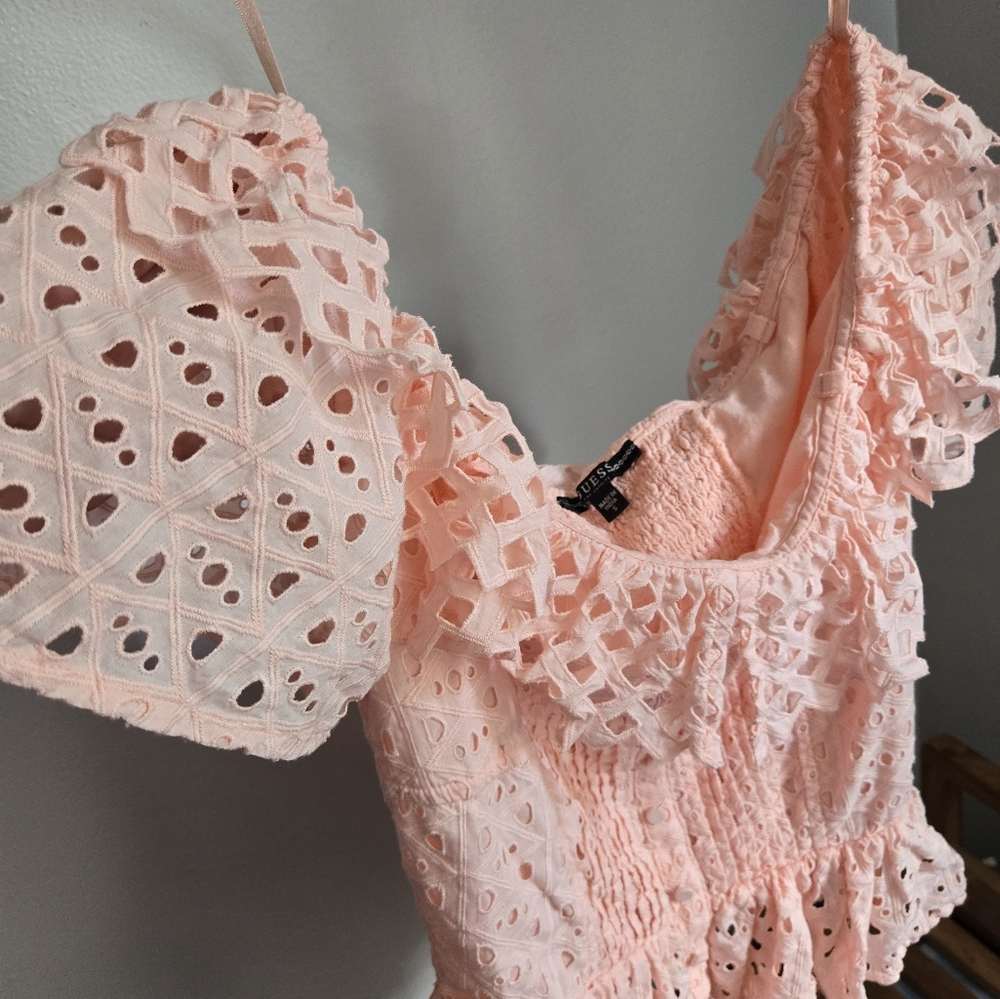 Eyelet Lace Ruffle Top - Pink - Picture 3 of 3